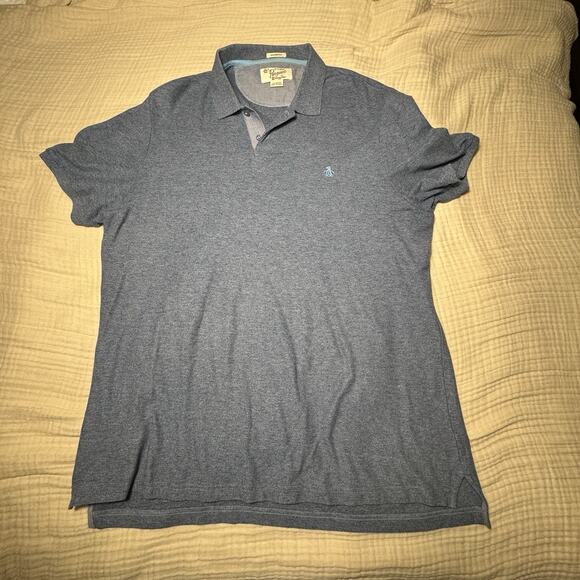 Penguin Blue Polo Shirt Men's Small Short Sleeve Casual Classic Fit XL - Picture 1 of 8